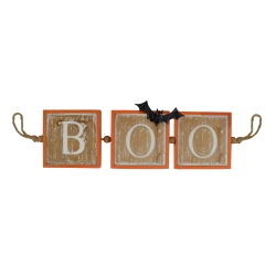 NORTHLIGHT 27.5" Beige And Boo Halloween Decorative Hanging Banner In Orange