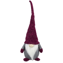 NORTHLIGHT 20.5" And Gray Sitting Gnome Christmas Tabletop Decor In Red