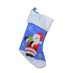 NORTHLIGHT 15" Blue And Santa Claus With Gift Christmas Stocking In Red