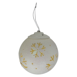 NORTHLIGHT 5" Led Lighted Snowflake Cut-Out Hanging Christmas Ornament In White