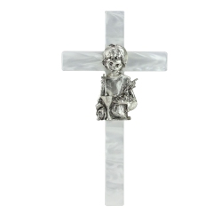 ROMAN Boy's Mother Of Pearl First Communion Wall Cross