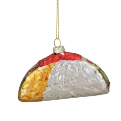 NORTHLIGHT 4" Silver And Taco Glass Christmas Ornament In Gold