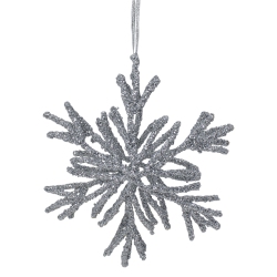 NORTHLIGHT 7.5" Glitter Snowflake Christmas Ornament In Silver