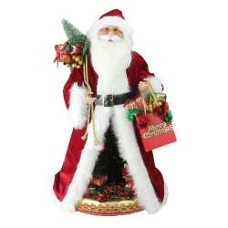 NORTHLIGHT 20" Battery Operated Musical Standing Santa Claus Figure With Led Lighted Christmas Scene
