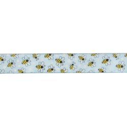 NORTHLIGHT Bumblebee Design Wired Spring Craft Ribbon 2.5" X 10 Yards In Blue