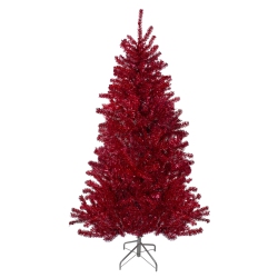 NORTHLIGHT 6' Metallic Tinsel Artificial Christmas Tree - Unlit In Red