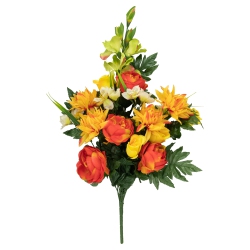 ALLSTATE 27" Dahlia, Peony And Rose Artificial Silk Floral Half Bouquet