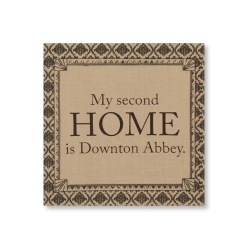 HERITAGE LACE 14.5" Downton Abbey Life "second Home" British Decorative Damask Hanging Wall Art
