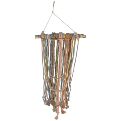 NORTHLIGHT 31" Rustic Knotted Rope Shade On Birch Branch Wall Art Decoration