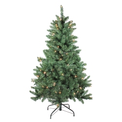NORTHLIGHT 4.5' Pre-Lit Full Buffalo Fir Artificial Christmas Tree - Clear Lights