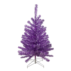 NORTHLIGHT 3' Metallic Tinsel Artificial Christmas Tree - Unlit In Purple