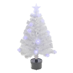 NORTHLIGHT 3' Pre-Lit Fiber Optic Artificial Christmas Tree Lights In White