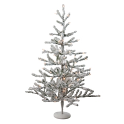 NORTHLIGHT 3' Pre-Lit Flocked Alpine Twig Artificial Christmas Tree - Warm Lights In White