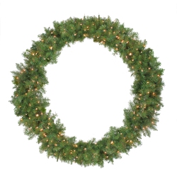 NORTHLIGHT Pre-Lit Northern Pine Artificial Christmas Wreath - 48-Inch, Clear Lights