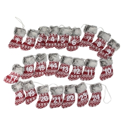 NORTHLIGHT 7.8' X 5" And Gray Countdown Christmas Stocking Garland - Unlit In Red