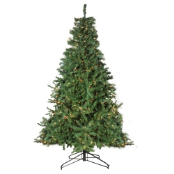 NORTHLIGHT 12' Pre-Lit 2-Tone Canadian Pine Commercial Artificial Christmas Tree - Warm Lights In White
