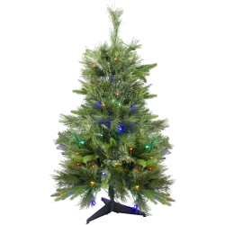 NORTHLIGHT 3' X 29 Pre-Lit Ashcroft Cashmere Pine Full Artificial Christmas Tree - Multi Led Lights