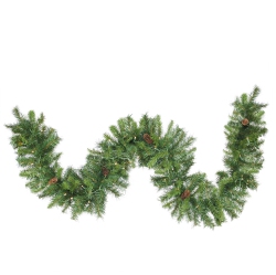 NORTHLIGHT 50' X 12" Pre-Lit Dakota Pine Artificial Christmas Garland - Warm Led Lights In White