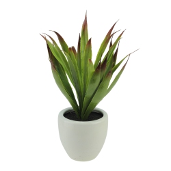 NORTHLIGHT 13.5" Potted Artificial Green And Agave Succulent Plant In Red