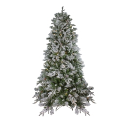 NORTHLIGHT 6.5' Pre-Lit Led Full Mixed Rose Mary Emerald Angel Pine Artificial Christmas Tree - Clear Lights
