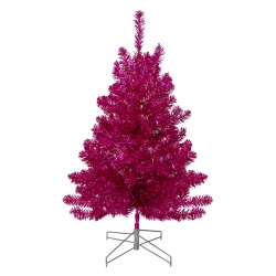 NORTHLIGHT 3' Metallic Tinsel Artificial Christmas Tree - Unlit In Pink