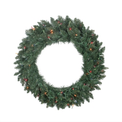 NORTHLIGHT Pre-Lit Traditional Pine Artificial Christmas Wreath - 30-Inch, Multi Lights