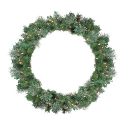 NORTHLIGHT Pre-Lit Mixed Cashmere Pine Artificial Christmas Wreath - 36-Inch, Clear Lights