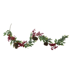 NORTHLIGHT 5' X 4.75" Pine Springs, Berries And Pine Cones Artificial Christmas Garland - Unlit