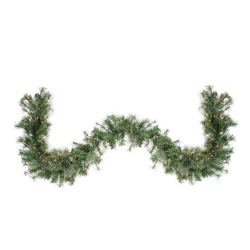 NORTHLIGHT 9' X 12" Pre-Lit Country Mixed Pine Artificial Christmas Garland - Clear Dura-Lit Lights