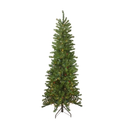 NORTHLIGHT 6.5' Pre-Lit Canadian Pine Artificial Pencil Christmas Tree - Multi Lights