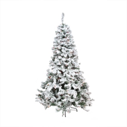 NORTHLIGHT 6.5' Pre-Lit Flocked Madison Pine Artificial Christmas Tree, Multi Lights