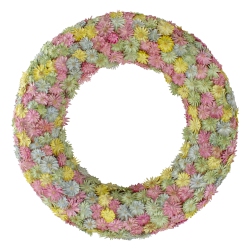 NORTHLIGHT Multi-Colored Daisy Artificial Spring Floral Wreath, 10-Inch