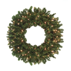 NORTHLIGHT 12' Pre-Lit High Sierra Pine Commercial Artificial Christmas Wreath - Clear Lights