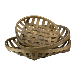 RAZ Set Of 3 Woven Baskets 23.75" In Brown