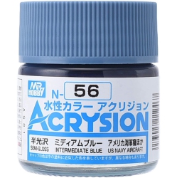 MR. HOBBY Acrysion Color - Intermediate (Semi-Gloss/us Navy Aircraft) (N56) 10Ml Semi-Gloss Acrylic Paint In Blue