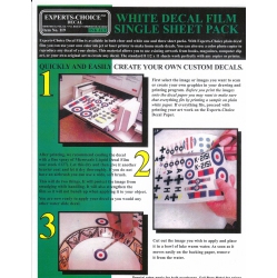 BARE-METAL FOIL CO. Inkjet Decal Film Single Sheet Pack #119 Expert Choice In White