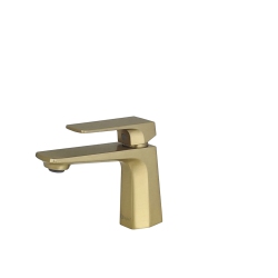 STYLISH Single Handle Modern Bathroom Faucet Basin Sink Faucet, Brushed Finish B-111G In Gold