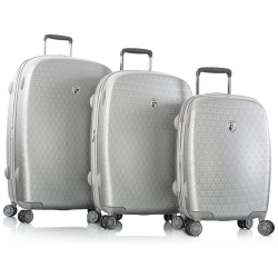 MOTIF NEIGE 3PCs Luggage Set Lightweight Hardside Expandable | 4-Wheel Spinner Rolling Travel Carry On Trolley Suitcase Set (21, 26, 30 Inch) (Silver)