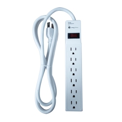 XTRICITY - 6 Outlet Surge Protector With 6 Foot Cord, 450 Joules In White