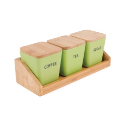 PETERSON HOUSEWARES 3 PCs Storage Containers Bamboo Fibre