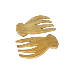 PETERSON HOUSEWARES Olivewood 2-Pieces: Hand-Shape Salad Servers
