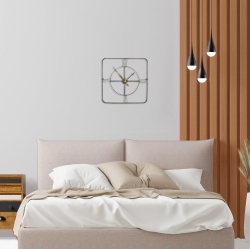 PETERSON ARTWARES Wall Clock - Square Wrought Iran Antique Wall Clock