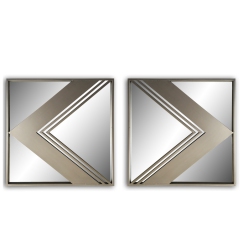 PETERSON ARTWARES Wall Mirror - Metal Wall Decorative Mirrors - Set Of 2