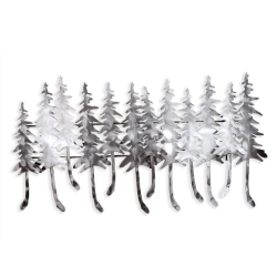 PETERSON ARTWARES Winter Forest Wall Mountable Original Artwork In Silver