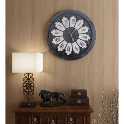 PETERSON ARTWARES Wall Clock - Antique Londen Iron Wall Clock, Bold Roman Number