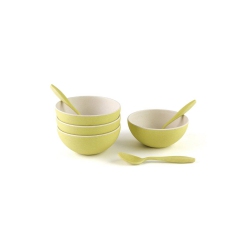 PETERSON HOUSEWARES 4 Small Bowls With Spoon Set-Green