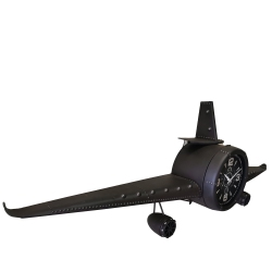 PETERSON ARTWARES Large Rustic Vintage Fighter Wall Clock - Metal (Large)