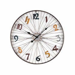 PETERSON ARTWARES Wall Clock - Modern Metal Wall Clock, Coloured Roman Number