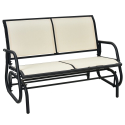 GYMAX Patio Swing Glider Bench Loveseat Rocking Chair Backyard Poolside