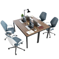 GYMAX Set Of 2 55" Conference Table Office Computer Study Desk Metal Base Meeting Room